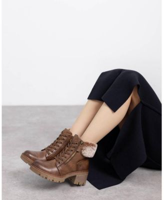 Women's Block Heel Combat Booties Refresh Collection By XTI