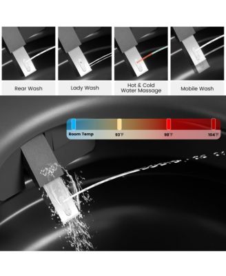 Smart One-Piece Bathroom Fixture with Built-in Water Tank, Heated Seat, Auto Flush, Automatic Lid, Wash and Air Dryer