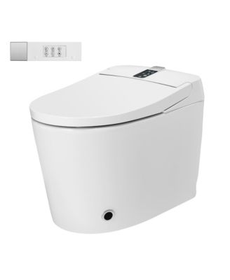 Smart One-Piece Bathroom Fixture with Built-in Water Tank, Heated Seat, Auto Flush, Automatic Lid, Wash and Air Dryer