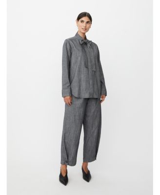 Women's Long Sleeve Neck Tie Shirt