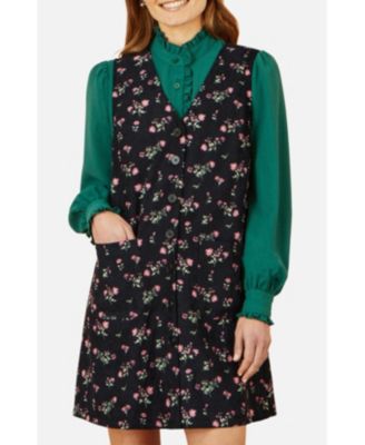 Women's Floral Print Pinafore Dress