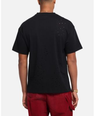 Men's Distressed T-Shirt, Black - L
