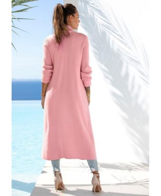 Women's Long Length Knit Cardigan With Pockets