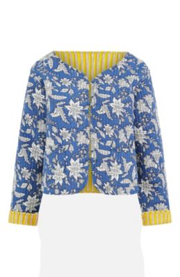 Women's Floral Reversible Cotton Quilted Jacket