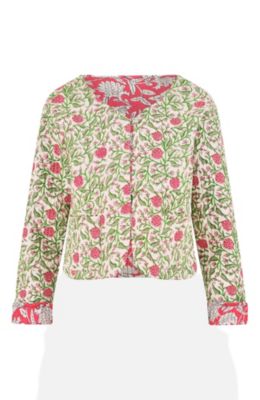 Women's Floral Reversible Cotton Quilted Jacket