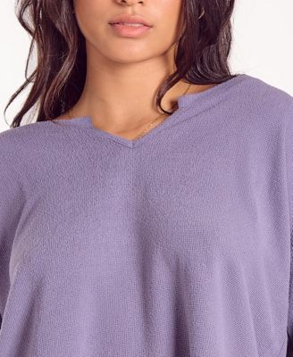 Women's Baby Waffle Stretch Knit Short Sleeve Pajama Set