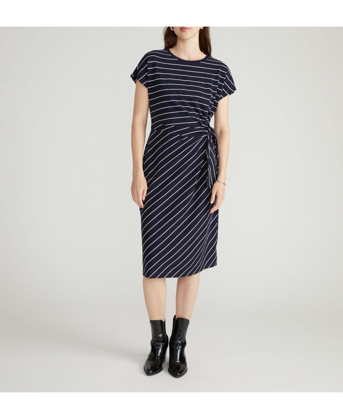 Universal Standard Women's Plus Crescent Breton Stripe Knot Dress