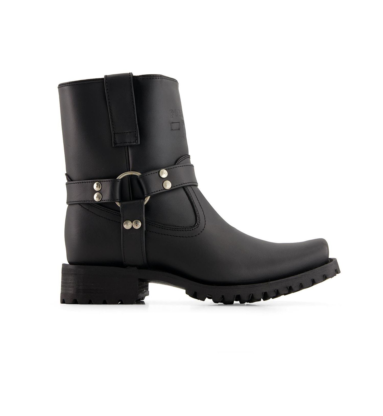 Men's Leather Biker Boots with zipper closure