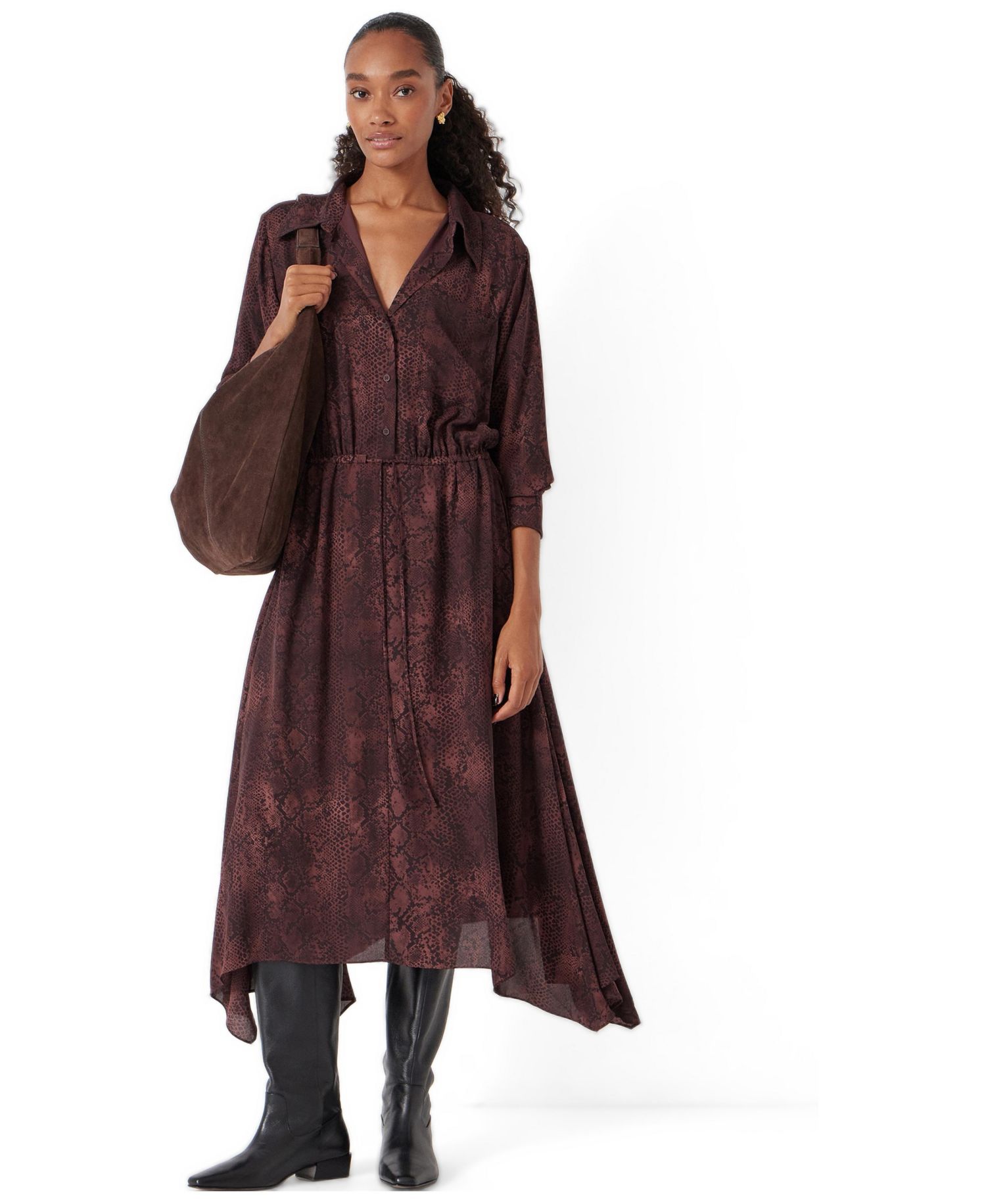 Women's Chiffon Hanky Hem Maxi Dress