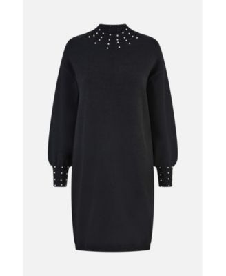Women's Bead Detail Knitted Sweater Dress