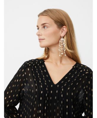 Women's Long Sleeve V-Neck A-Line Dress