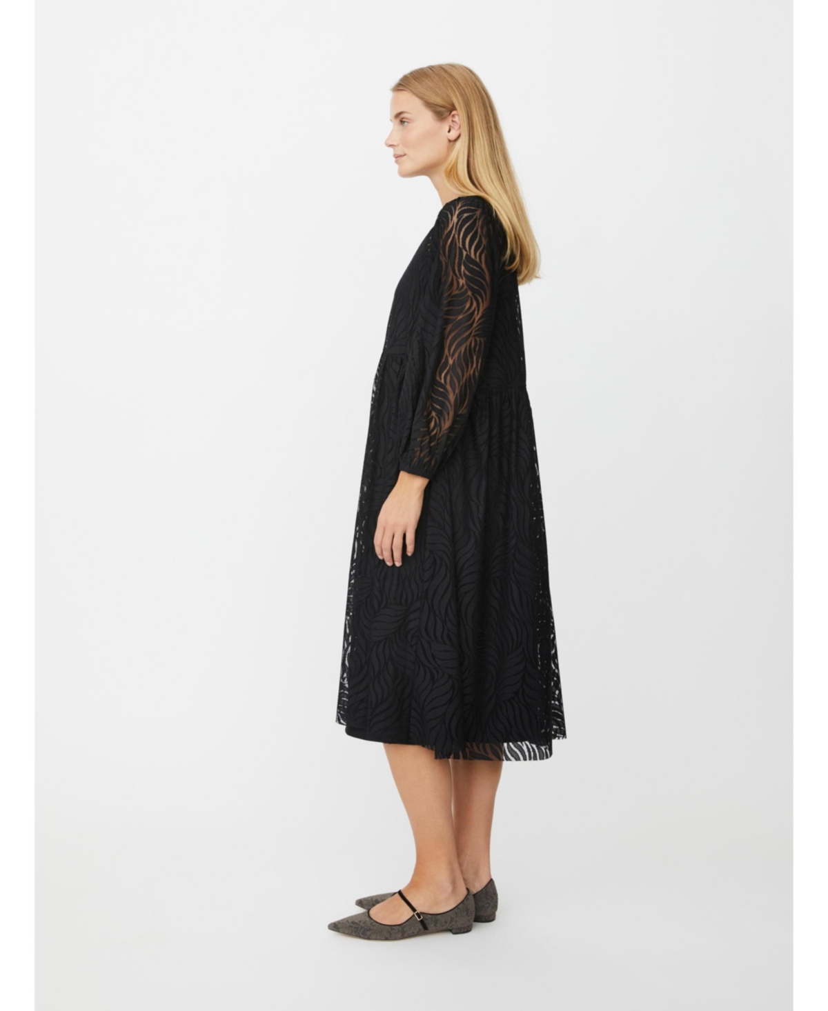 Masai Copenhagen Women's Naylora Long Sleeve A-Line Midi Dress