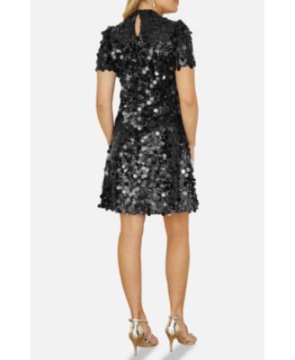 Women's Sequin Keyhole Neck Tunic Dress