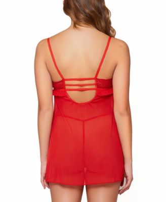 Women's 2 Piece Soft Cup Lace Babydoll Lingerie Set