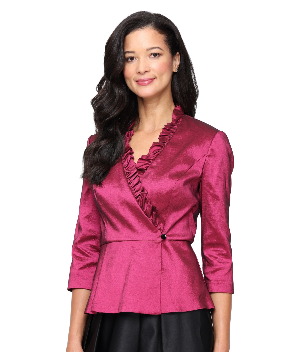 Alex Evenings Women's Taffeta Blouse