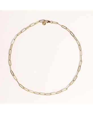 Gold Stainless Steel Paperclip Chain Necklace