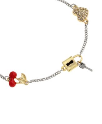 Faux Stone Signature Cherry Mixed Charm Bracelet