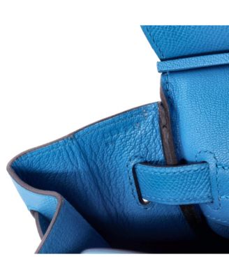 Birkin 30 Handbag Blue Epsom with Palladium Hardware