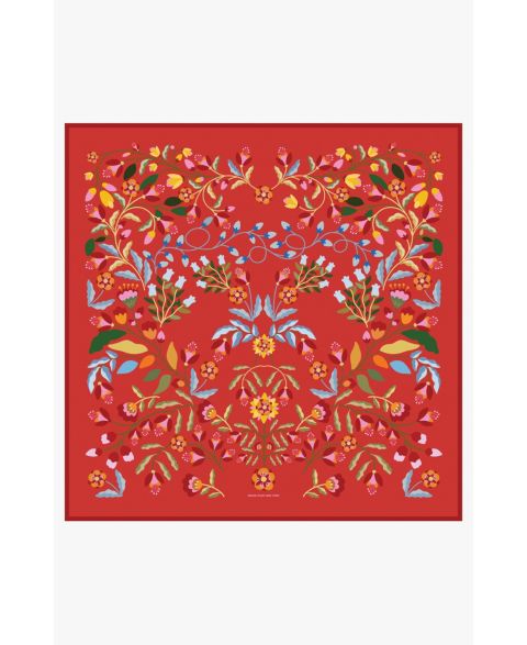 Женский шарф Jessie Zhao New York Festival Flora Double Sided Silk, цвет: Красный
