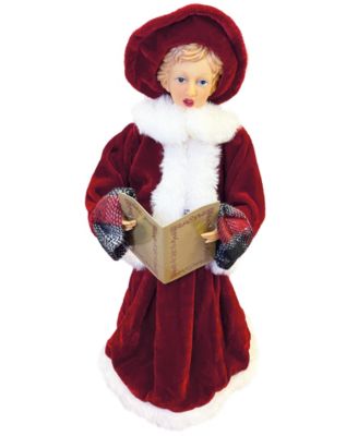 17" Plaid Carolers, Set of 4 Figurines