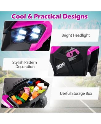 6V Kids Ride On ATV with Music, Spray, and Storage