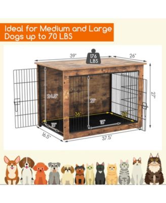 Dog Crate Furniture for Medium/Large Dogs 39'' Indoor Pet House Side End Table