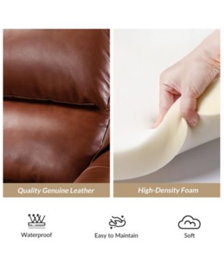 Franco Traditional Genuine Leather Manual Recliner