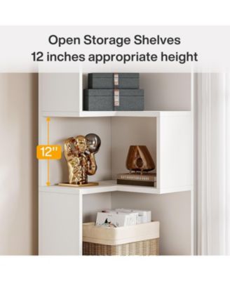 5-Tier Kitchen Pantry with 2 Drawers, Kitchen Cabinet with Storage, White