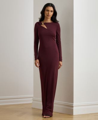 Women's Crew Neck Cutout Jersey Gown