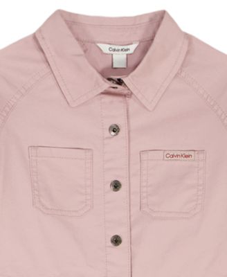 Girls' 4-6X Belted Long-Sleeve Shirt Dress