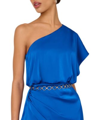 Women's Ruched One-Shoulder Ball Gown