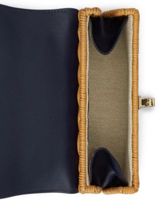 Rattan & Leather Small Farrah Satchel