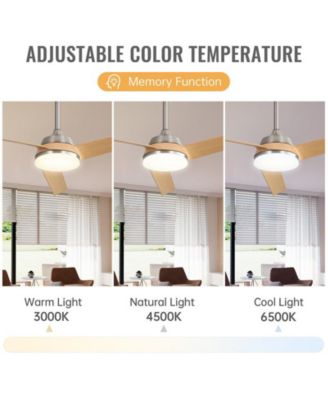 52" Modern Ceiling Fan with 3 Blades, Tri-Color Dimming, Remote Control & Timer perfect for stylish and efficient indoor cooling.