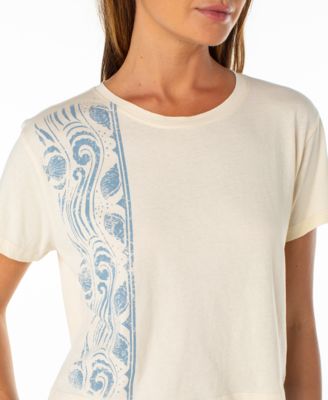 Women's Sealife Border Cropped Boxy Short-Sleeve T-Shirt