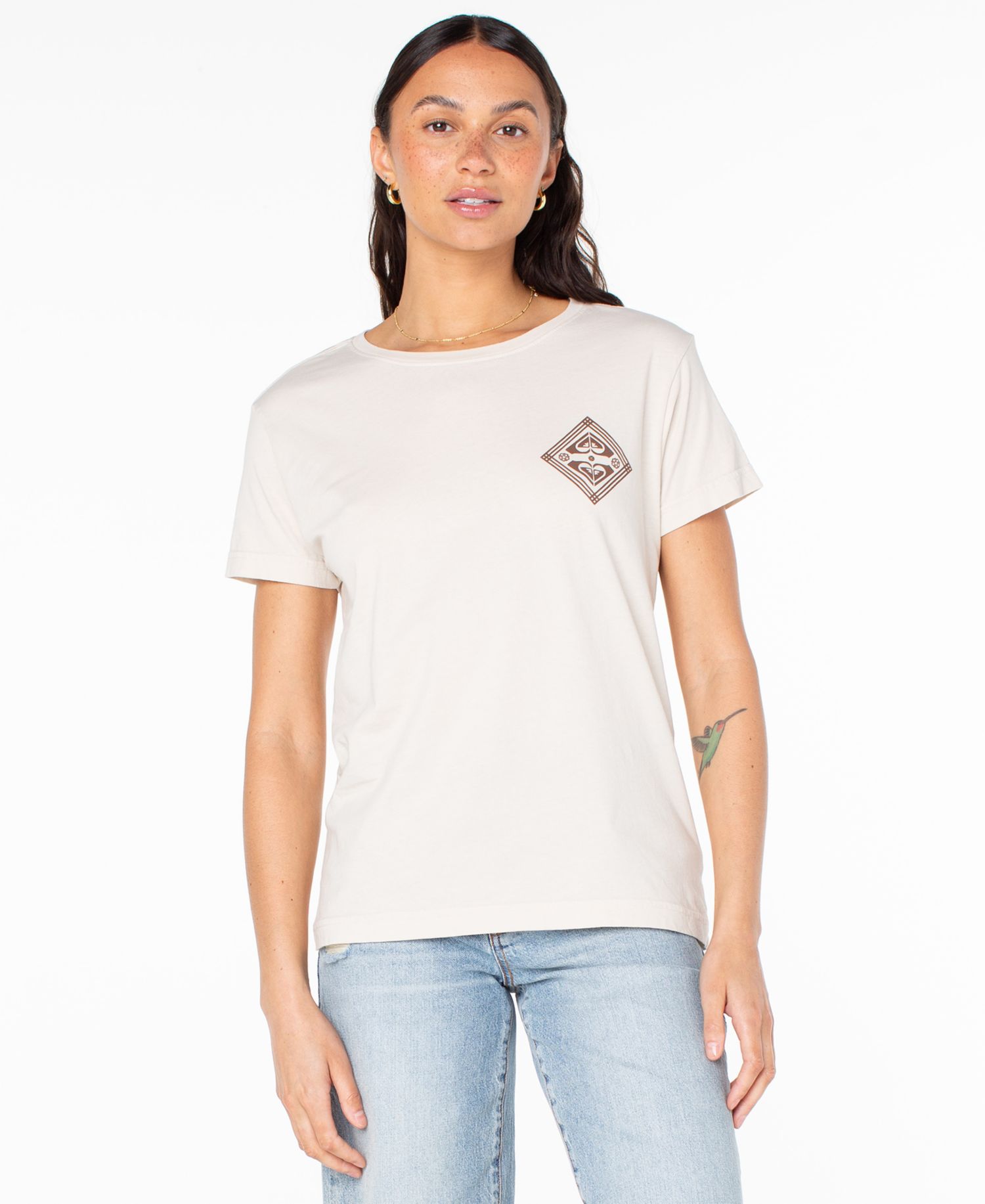 Women's Nouveau Hibiscus Boyfriend Crewneck Short-Sleeve T-Shirt