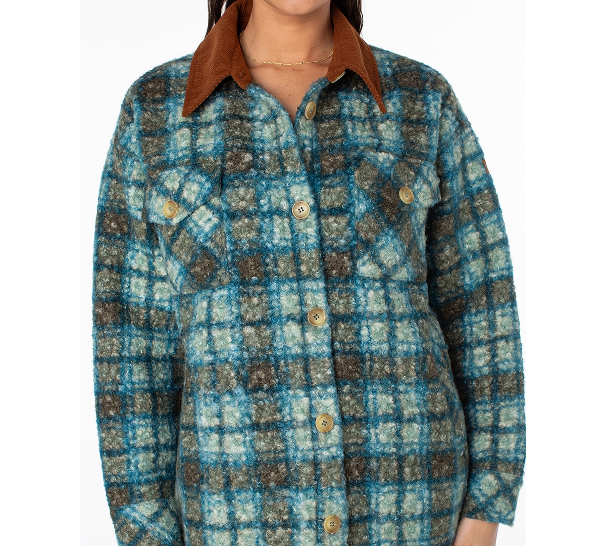 Roxy Women's Overlander Plaid Long-Sleeve Jacket