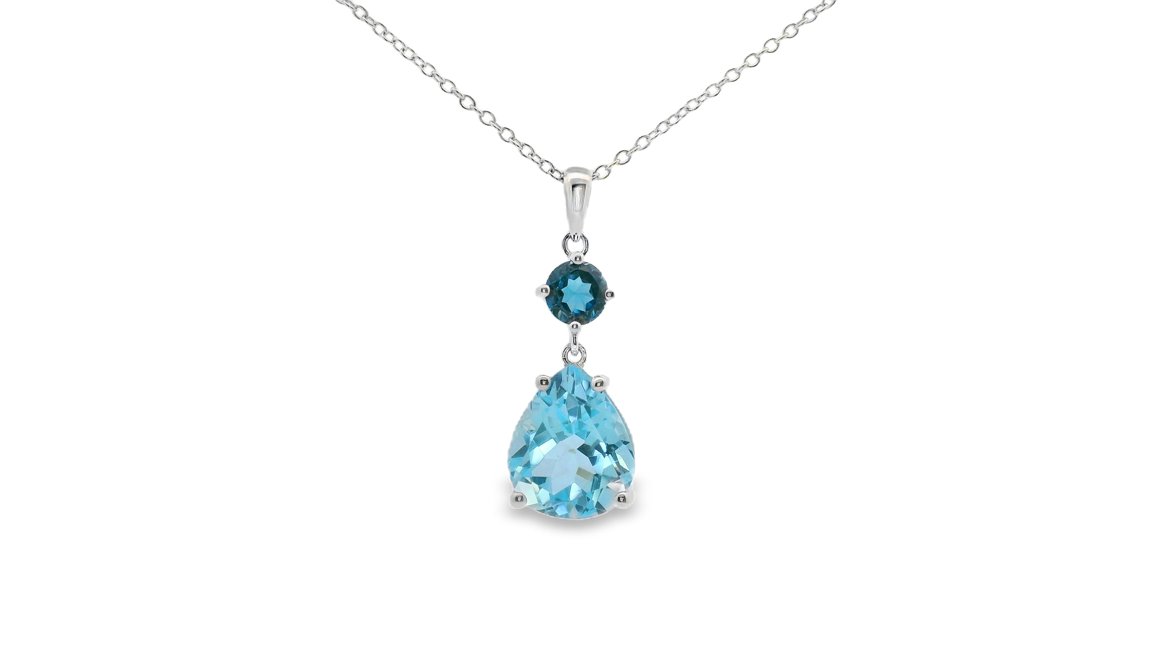 Macy's Pink Amethyst (4.50 ct. t.w.) and (0.50 Pendant Necklace Sterling Silver (also Sky Blue Topaz)