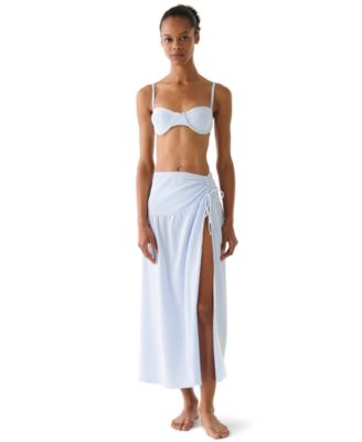 Women's Striped Side-Tie Cover-Up Skirt 