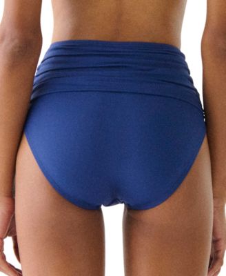 Women's Ruched High-Waist Bikini Bottoms 