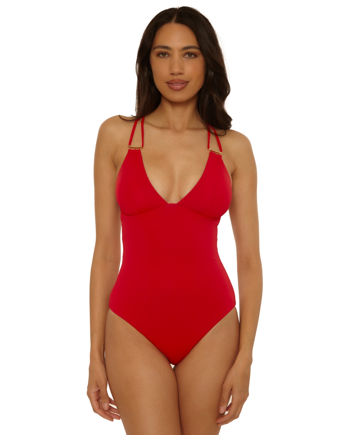 Becca Women's Riveria Seersucker Textured One-Piece Swimsuit