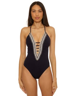 Women's Fiesta Basket Weave Trim One-Piece Swimsuit