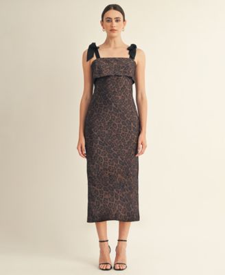 AROSE STUDIO, INC - Women's Annelise Square Neck Tie Strap Midi Dress