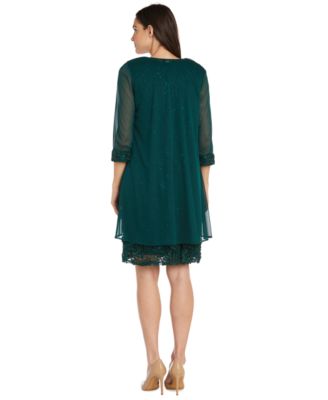 Embellished Lace Dress & Waterfall Jacket