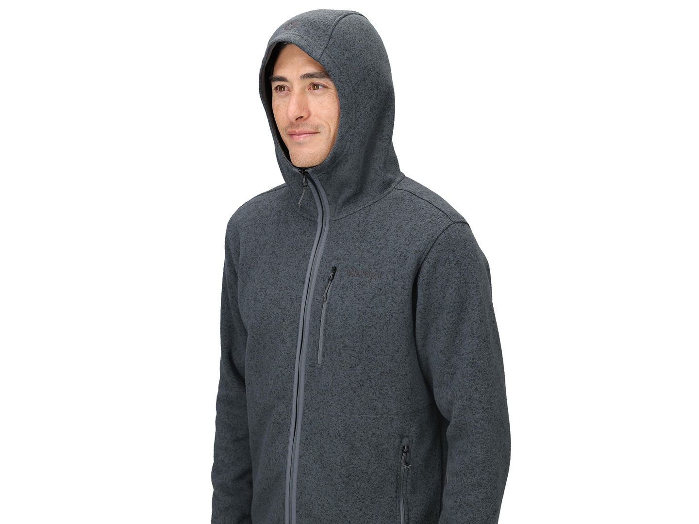 Мужское худи Marmot Drop Line Full-Zip, цвет: Стальной оникс меланжевый — фото 3
