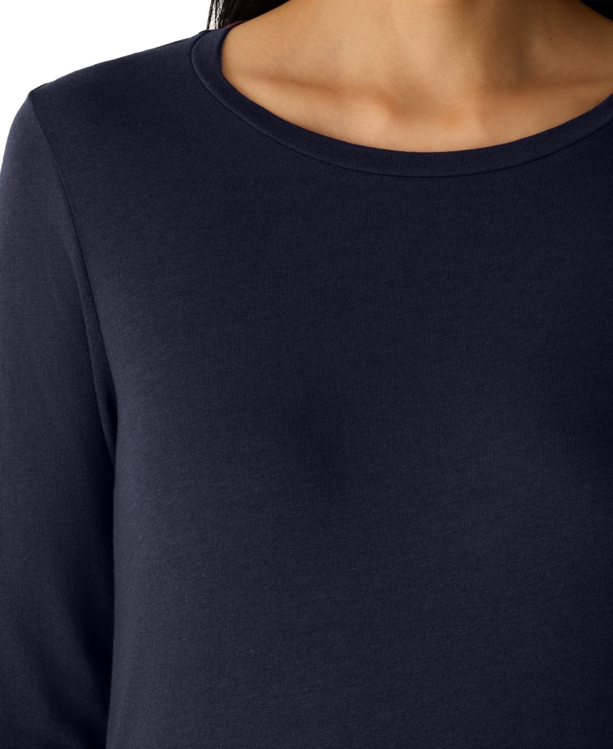 Eileen Fisher Women's Round Neck T-shirt In Blue
