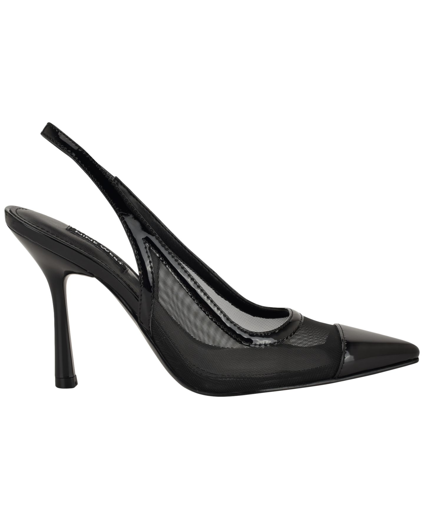 Женские туфли Nine West Jermain Mesh Slingback Stiletto Pumps, цвет: Чёрный сетчатый — фото 2