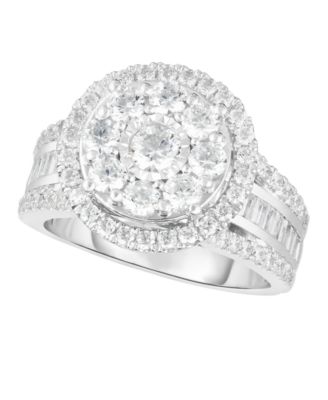 Macy's - Diamond Round Halo Ring (2 ct. t.w.) in 10k White Gold