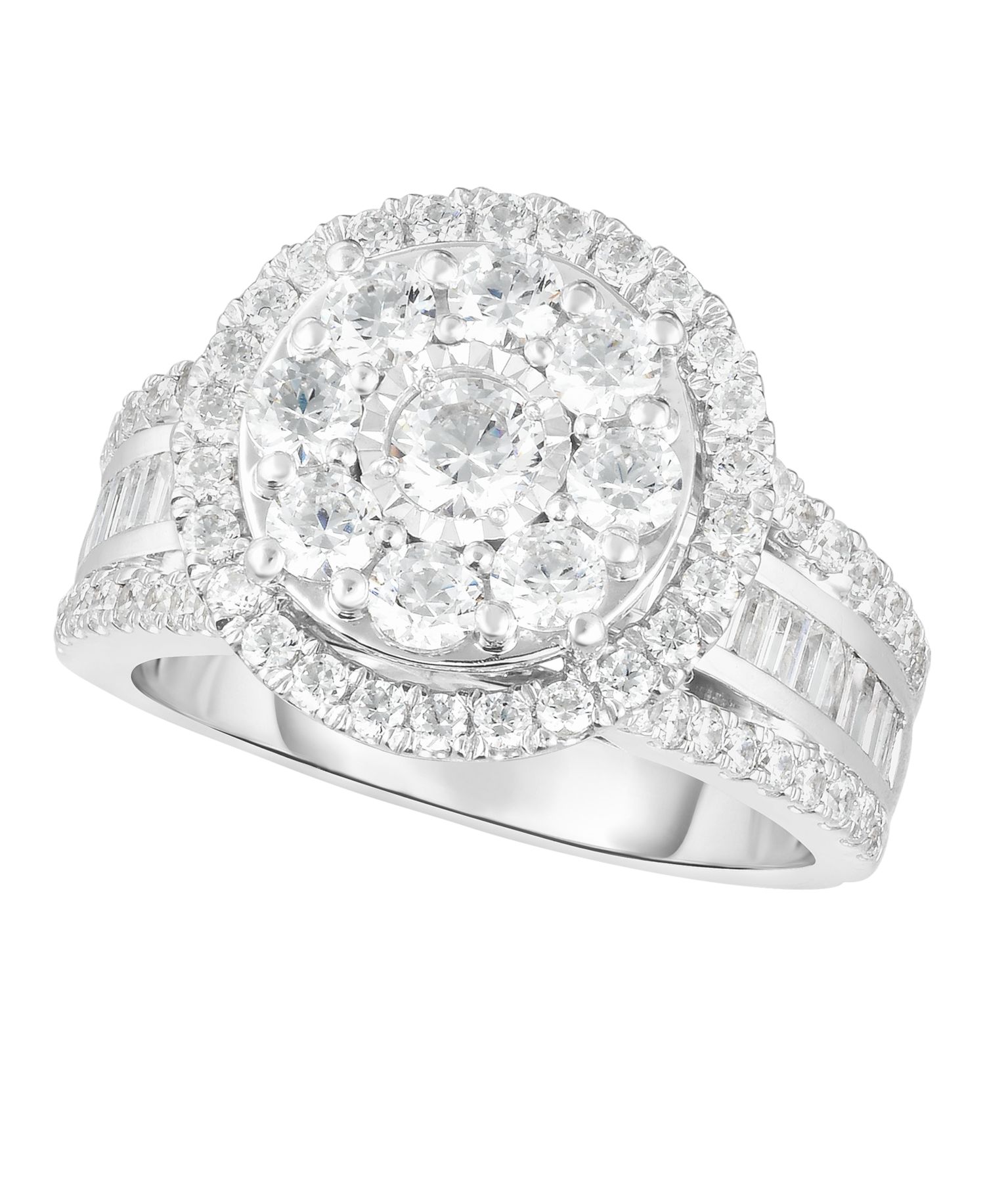 Diamond Round Halo Ring (2 ct. t.w.) in 10k White Gold