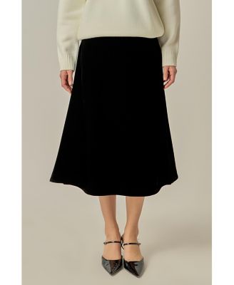 Women's Velvet Circle Midi Skirt