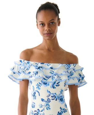 Women's Ruffle Printed One-Piece Swimsuit